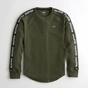 Hollister Mens Long Sleeve Thermal Shirt - Green - SIZE medium